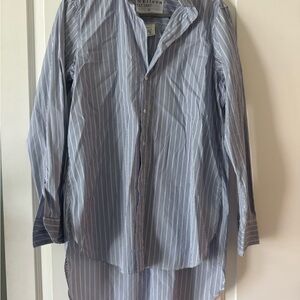 Frank & Eileen Blue and White Striped Casual Shirt
